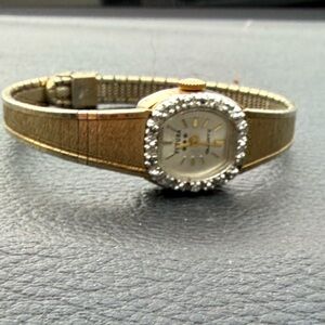 Futuro Gold-Tone Women's Bracelet Watch with Crystal Bezel